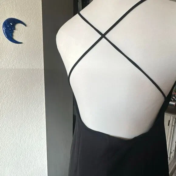 Asos Size 10 Black cross back Maxi Dress NWT - Picture 5 of 7
